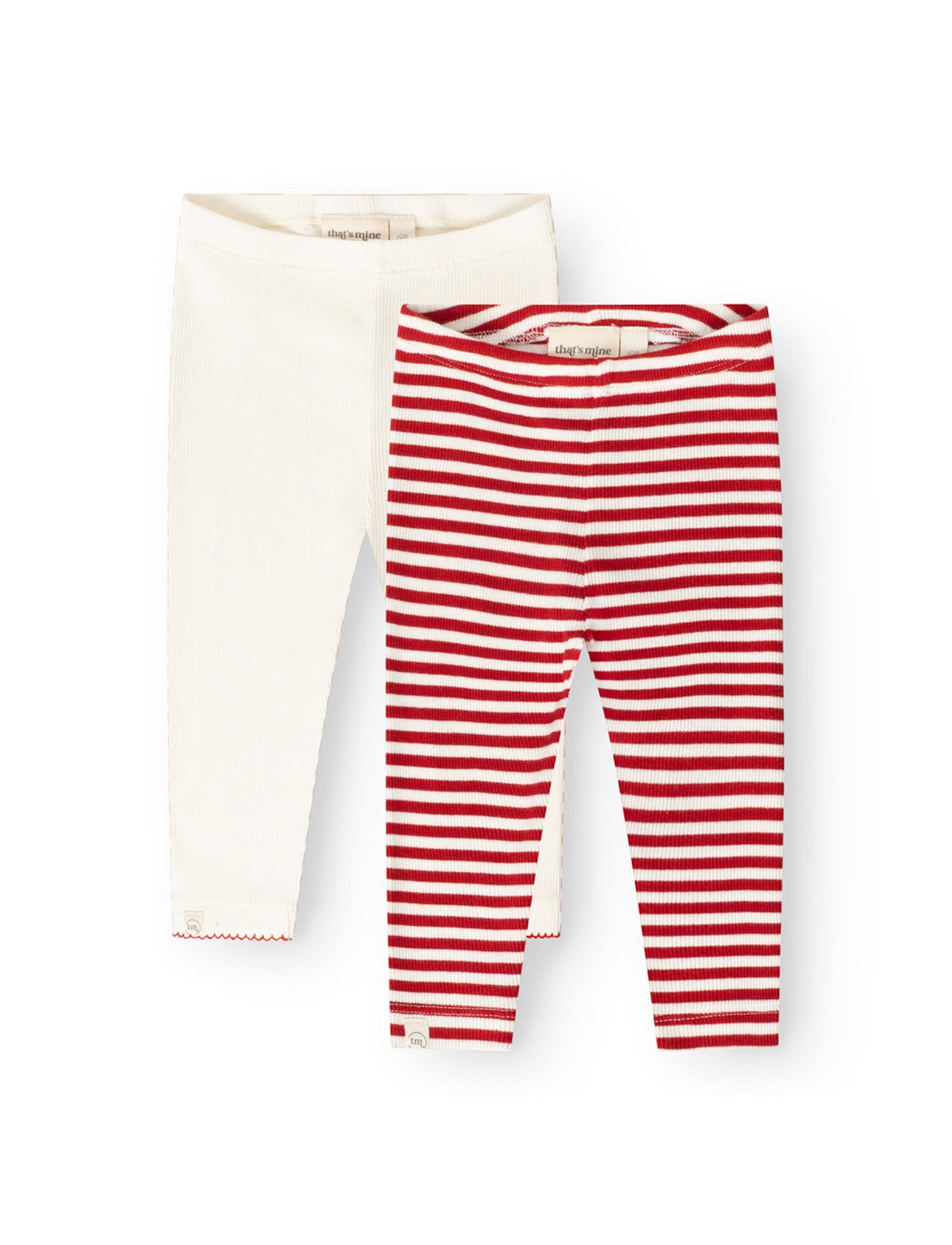 That's Mine Jia leggings 2-pak - Red stripe - 100% Bomuld(Økologisk)