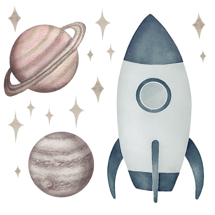 That's Mine Wallsticker raket - Multi - 100% Textile foil Buy Bolig & udstyr||Børneværelset||Wallstickers||Alle||personale||alt minus sløjfe||NOOS||Wallstickers - rummet here.