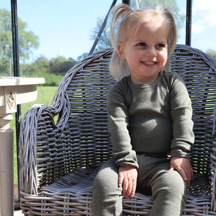 That's Mine Petra bodystocking - Green melange - 95% Organic cotton / 5% Elastane Buy Bodystockings||Undertøj||personale||Basics here.