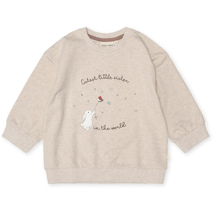 That's Mine Finley little sister sweatshirt - Light brown melange - 95% Organic cotton / 5% Elastane Buy Tøj||Skjorter & toppe||Sweatshirts||Nyheder||Alle||Forår & sommer '24 here.