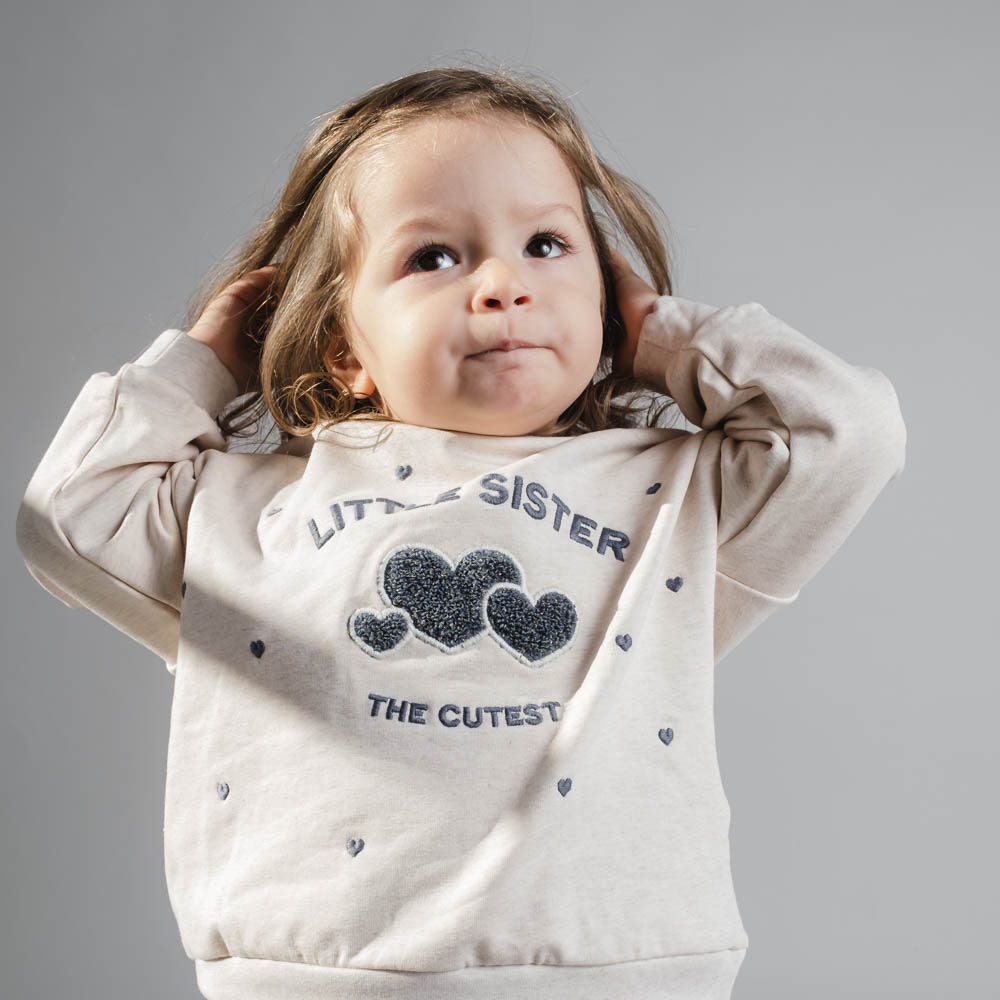 Finley little sister sweatshirt - Light creme melange