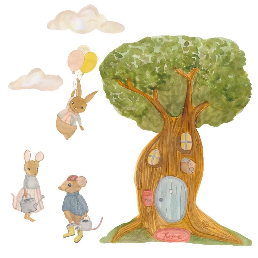 That's Mine Wallsticker the secret treehouse - Multi - 100% Textile foil Buy Bolig & udstyr||Børneværelset||Wallstickers||personale||NOOS here.
