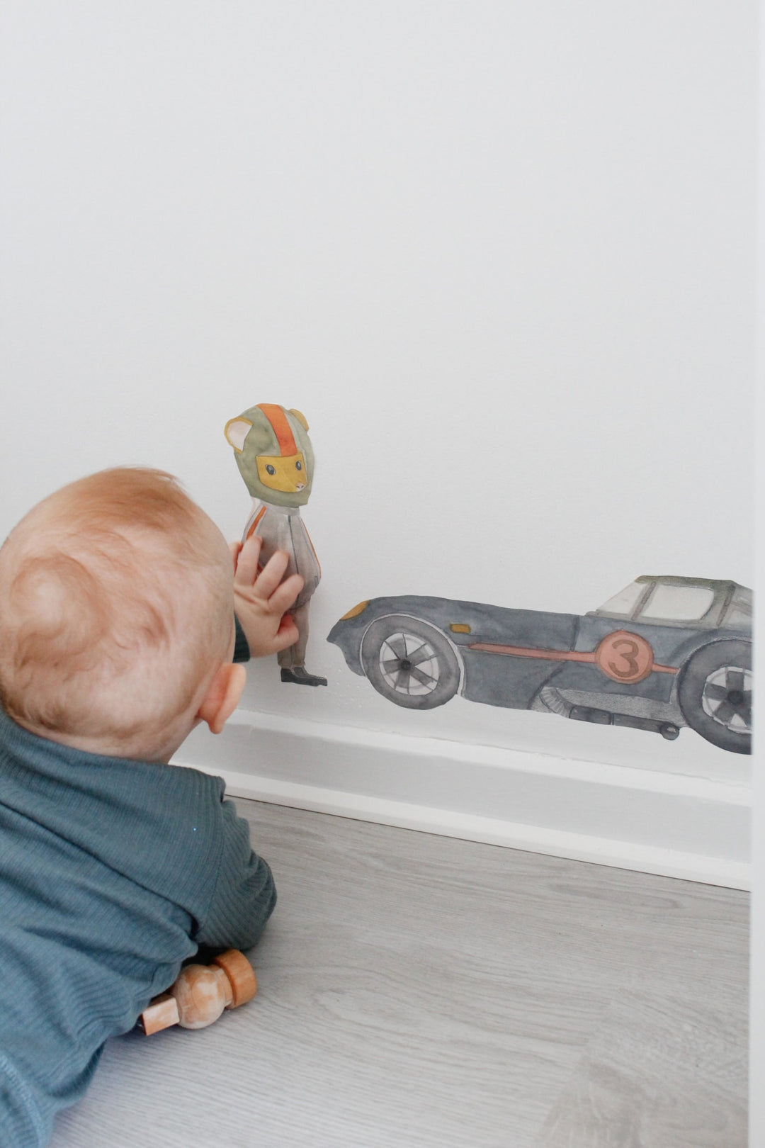 Wallsticker Race car - Blue