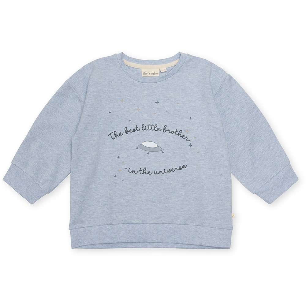 That's Mine Finley little brother sweatshirt - Light blue melange - 95% Organic cotton / 5% Elastane Buy Tøj||Skjorter & toppe||Sweatshirts||Udsalg||Nyheder||Alle||Forår & sommer '24||Søskende||Influencer choice||Liveshopping d. 11/6 here.